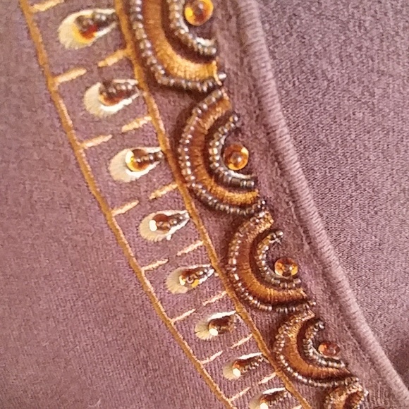 Joseph A Chocolate Brown V Neck 3/4 sleeve large - Picture 5 of 5